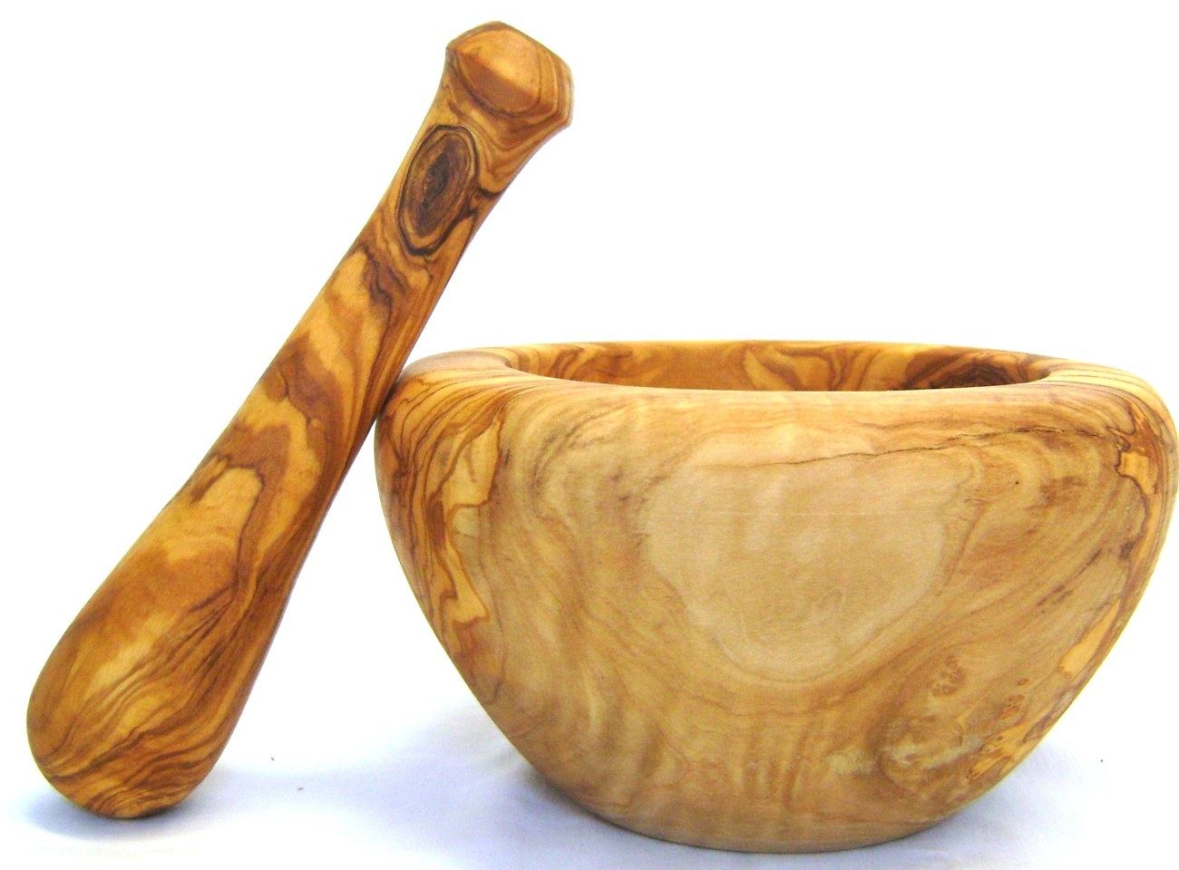 Olive Wood Mortar And Pestle Or Crusher Handmade Kitchen Tool Large 7 18cm