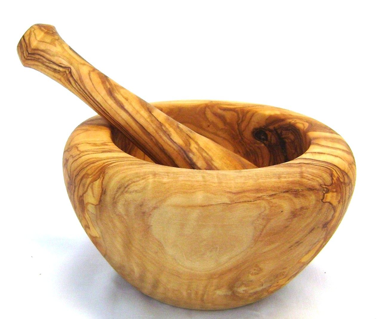 Olive Wood Mortar and Pestle or Crusher Handmade Kitchen Tool Large