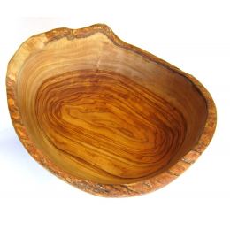 Olive Wood Serving Bowl - Handmade Rustic Style - 9.84" (25cm) 