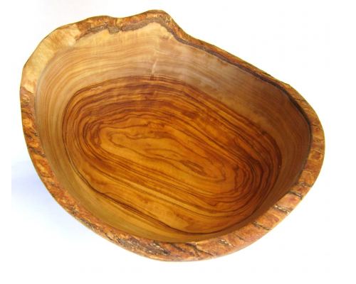 Olive Wood Serving Bowl - Handmade Rustic Style - 9.84" (25cm) 
