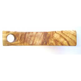 Olive Wood Wine Bottle Rack - Handmade Free Standing Bottle Holder - 1 Socket - 10.6" (27cm)