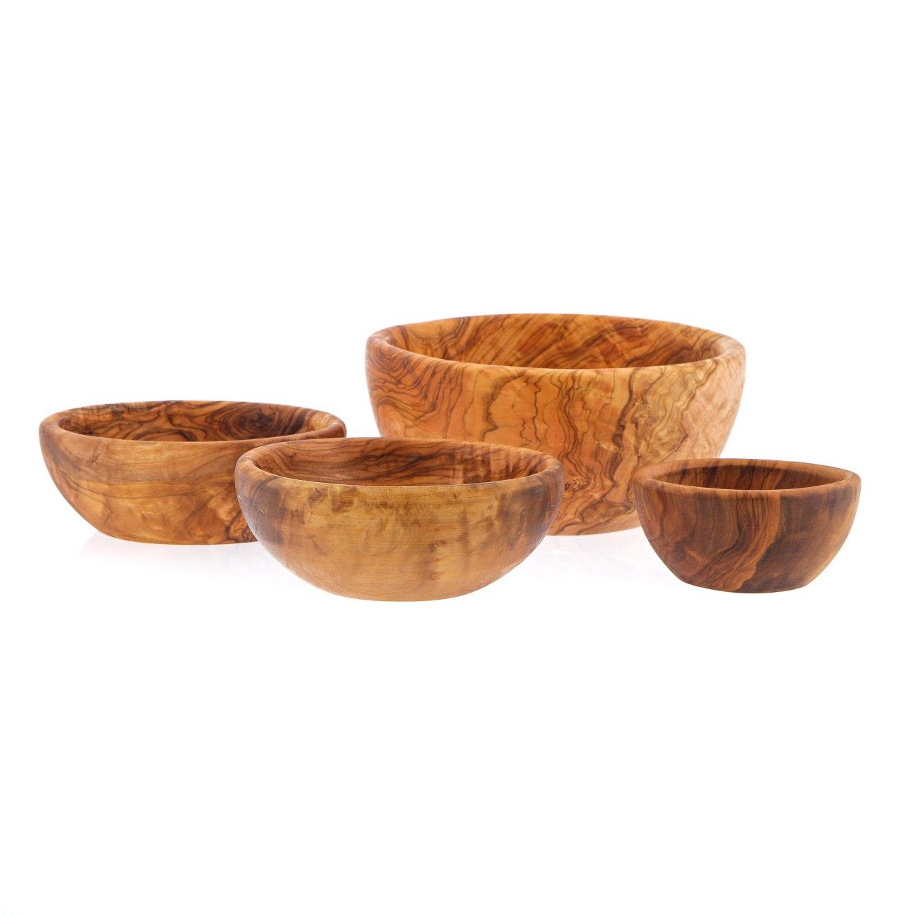 Olive Wood Bowl Set Of 4 Handmade Wooden Serving Bowls
