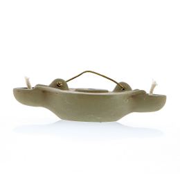 Oil Lamp - Handmade Quality Ceramic, Ancient Greek Style Replica - Olive Green, 2 Flames, Tabletop