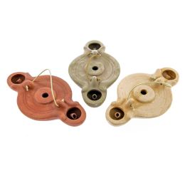 Oil Lamp - Ancient Greek Style Replica, 2 Flames - 3 colors