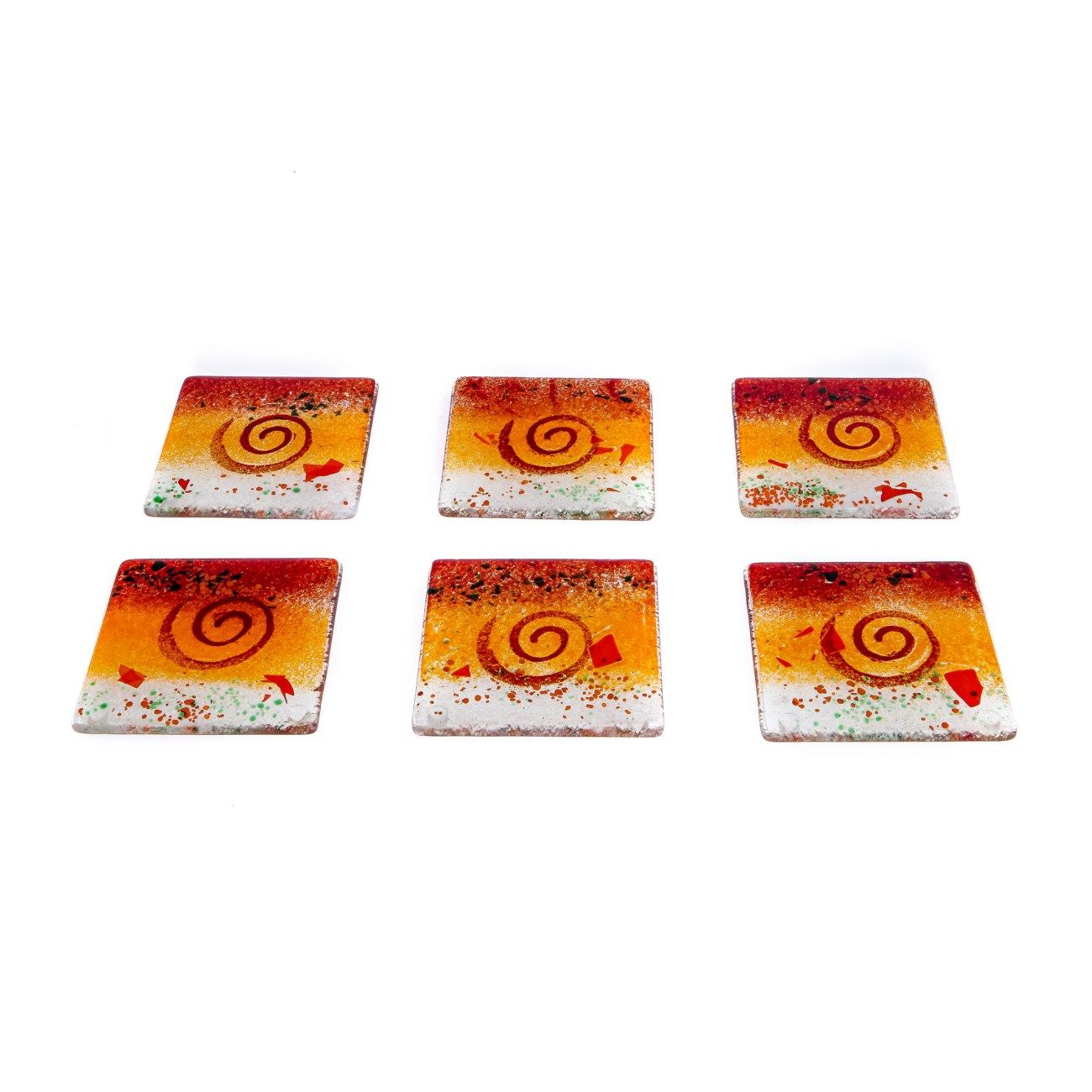 Orange glass sales coasters
