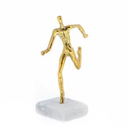 "Runner" Metal Sculpture - Handmade Bronze on Marble Base - 6.1' (15.5cm)