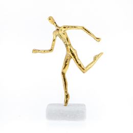 "Runner" Metal Sculpture - Handmade Bronze on Marble Base - 6.1' (15.5cm)