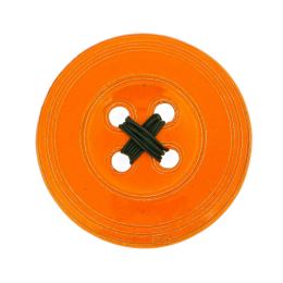 Ceramic Orange Button - Modern Handmade Wall Art Decor - Large Size 10.6" (27cm)