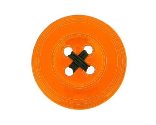 Ceramic Orange Button - Modern Handmade Wall Art Decor - Large Size 10.6" (27cm)