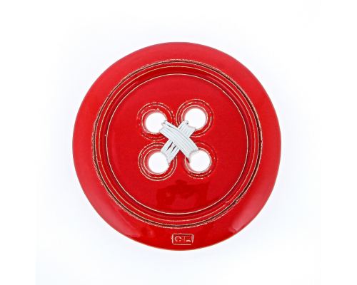 Κόκκινο Κεραμικό Κουμπί - Μοντέρνο Διακοσμητικό Τοίχου – Μικρό