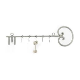 Wall Mount Metal Key Holder - Key Shape - Handmade - Rack 5 Hooks