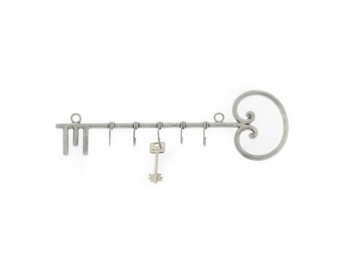 Wall Mount Metal Key Holder - Key Shape - Handmade - Rack 5 Hooks