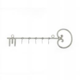 Wall Mount Metal Key Holder - Key Shape - Handmade - Rack 5 Hooks