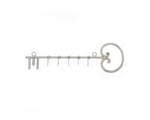 Wall Mount Metal Key Holder - Key Shape - Handmade - Rack 5 Hooks